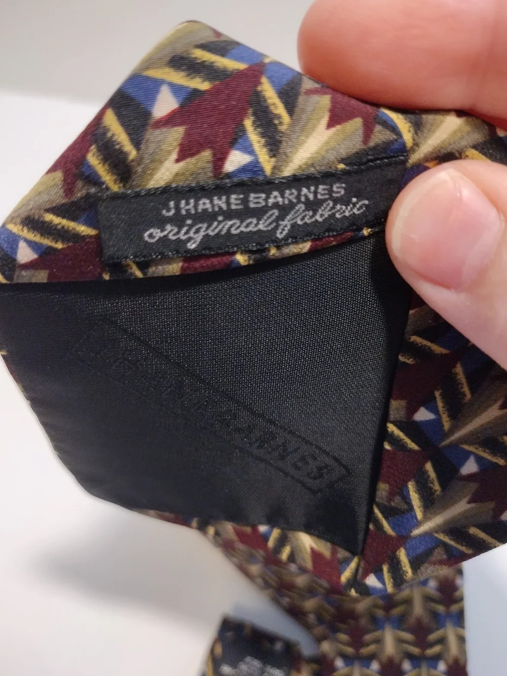 Jhane Barnes Geometric Pattern Silk Tie